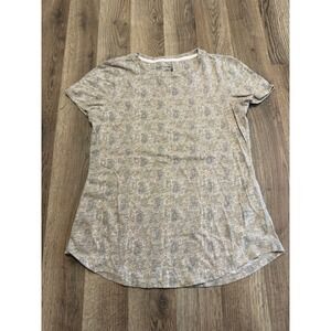 RuffHewn T-Shirt Womens Small Gray Paisley Tee Casual Excellent
